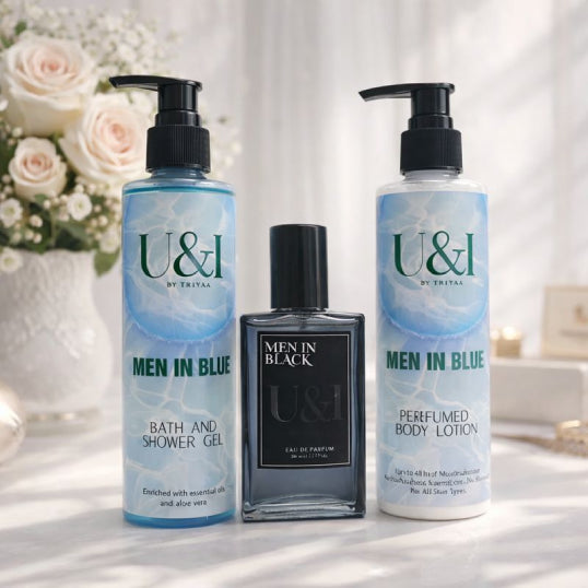 Men in Blue Grooming Combo