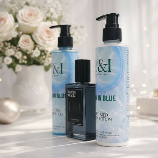 Men in Blue Grooming Combo