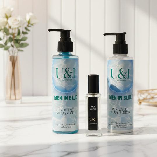 Men in Blue Grooming Combo