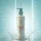 U&I Salt N Silk bath and shower gel bottle in a refreshing water splash, featuring elegant floral and musk notes.