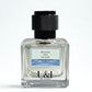 U&I Ruling the Ocean fragrance bottle with a clear glass design and textured black cap against a white background.